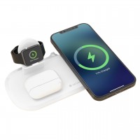  Wireless charging Devia 3in1 Smart Phone, Apple Watch, Airpods white 